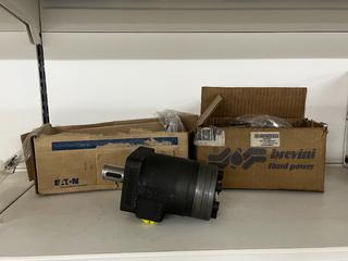 (2) Brevini Orbit Motors and Eaton Orbit Motor P/N 101-1002-009. (3-F-2) 