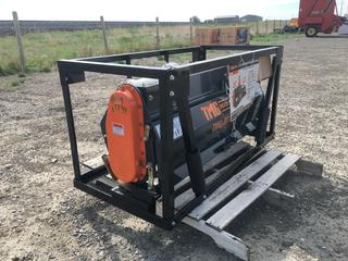 Unused TMG Industrial Industrial 48in. 3-Point Hitch Rotary Tiller, 18-30 HP Sub-Compact, 3-1/2in. Tilling Depth, PTO Shaft Included, Category 1 Hookup, TMG-RT120. Control # 7794