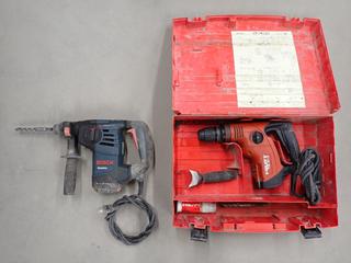 Hilti TE6-6 Corded Rotary Hammer Drill c/w Bit and Hard Case and Bosch RH328VC SDS Plus 1-1/8in Corded Rotary Hammer. (1-C-3)