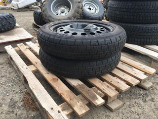 (2) Maxxis Spare Tires T155/70 D17 110M w/ 5 Bolt Pattern Rims.