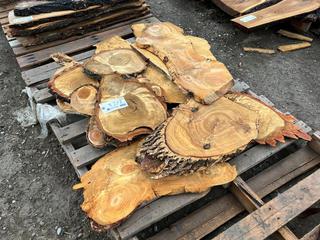 Pallet of Assorted Live Edge Pieces.