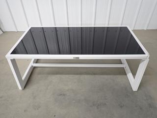 Unused Palm Springs Coffee Table, 43-1/4in x 21in x 15-1/2in, Damaged. (WH)