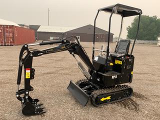 Unused 2023 Mini Pro MP10 Mini Excavator c/w Briggs and Stratton 13 HP, Auxiliary Hydraulics, Swing Boom, Backfill Blade, Tool Kit, Showing 000001 Hours S/N 2023010006