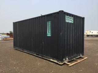 20 Ft. Skid Mounted Storage Container c/w Plumbed For Electrical/Lights, Insulated, Work Bench, # OBL 1
