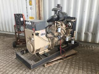 Stamford Skid Mounted Generator c/w J.D. Diesel,  63 KW @ 1800 RPM, Base Rate 75 KVA, 70 KW, 480 Volt, Showing 18,189 Hours, S/N M12J418456, Control # 7878 *Note: Parts In Office*