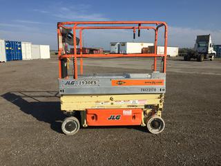 2008 JLG 1930ES Electric Scissor Lift c/w Maximum Platform Height 18.8 Ft., Rated Work Load 500 LBs, Showing 416 Hours, S/N 0200183906