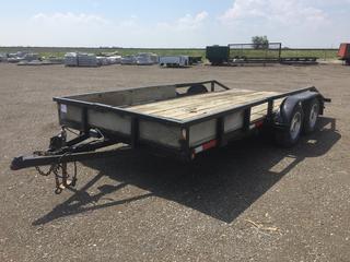 1993 Home Made 16 Ft. T/A Deck Trailer c/w Side Rails, 2 In. Ball, P205/75R15 Tires, VIN 012493.