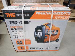 Unused TMG Industrial 2300-Watt Digital Inverter Gasoline Generator, 6.5 Run Time, Ultra Quiet 63 dB Operation, TMG-2300GI. Control # 7807 (1-B-2)