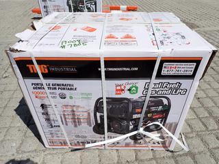 Unused TMG Industrial GAS: 10000-Watt Dual Fuel Generator (Gasoline and LPG) with Electric Start, 8.5 Hour Run Time, 120V/240VAC,TMG-10000GED. Control # 7805