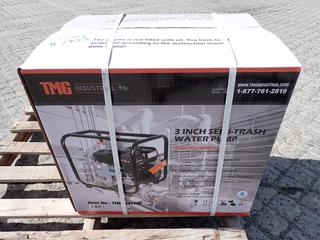 Unused TMG Industrial 220 GPM 3in. Semi-Trash Water Pump with 6.5 HP Gas Engine, TMG-80TWP. Control # 7823