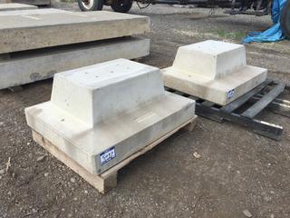 (2) Concrete Sign Post Slabs, Approximately 27in x 34in x 13in Each.