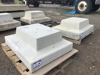 (2) Concrete Sign Post Slabs, Approximately 27in x 34in x 13in Each.