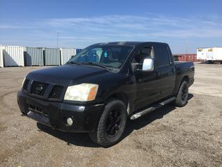 2004 Nissan Titan 4x4 Pickup c/w 5.6L V8, Auto, A/C, Tow Package & Mirrors, 275/70R18 Tires, Showing 416,799 Kms, VIN 1N6AA07B74N505984