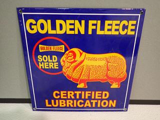 Golden Fleece Porcelain Sign 9-1/2in x 9-1/2in.  (RST)