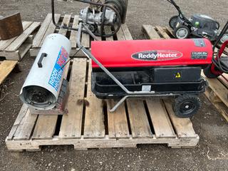 Reddy Heater 115,000 BTU Kerosene Forced Air and Reddy Heater Pro 100 Propane Heater 65,000 - 100,000 BTU Variable.