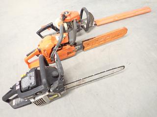 Husqvarna 353 E-Tech 52cc 18in Chain Saw, Power Mac PM-325AV-16 35cc 16in Chain Saw and Echo HC-150 21.2cc Hedge Trimmer. (9-E-1)