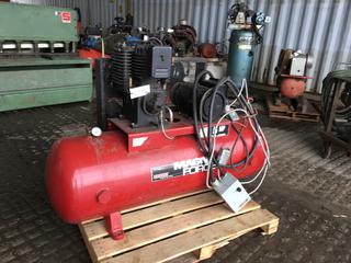 San Born Magnum Force 5 Hp 2 Stage 200 PSI Air Compressor w/ G.E Single Phase 20.9 Amp 230 V 60 Hz Motor.