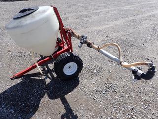 Gravity Fed Tow Behind Garden Sprayer w/ 7ft Boom.