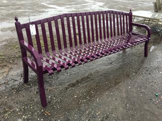 Purple Steel Park Bench 8ft L.