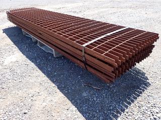 (10) Pieces of Steel Grating, Approximately 2ft x 9ft 5in x 1in.