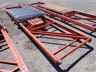 Pallet Racking, (2) 16ft 8in Verticals, (8) 7ft 6in Cross Beams and (6) 44in x 51in Racks.