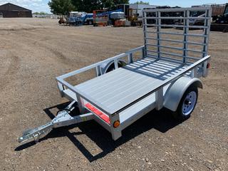 Unused 2022 Stirling 6 Ft. S/A Utility Trailer c/w Fold Down Ramp, 1500 LB Axle, 1-7/8 In. Ball Hitch, VIN 2SSUB11A6NB160288
