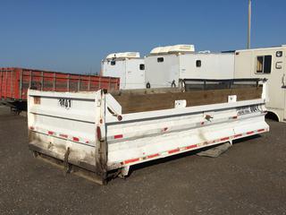 Steel 15 Ft. Gravel Box Sides are 30in w/ 10in Wooden Rail Extension, Manual Rolling Tarp. No Hoist, No Pump.