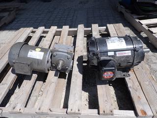 U.S. Electric AC Motors 60Hz 208-230V 16.7 Amp Electric Motor  and WEG 3 Phase 1/2Hp 60Hz 208-230/480V 1.65-1.60/0.80 Amp Electric Motor w/ Gear Box.