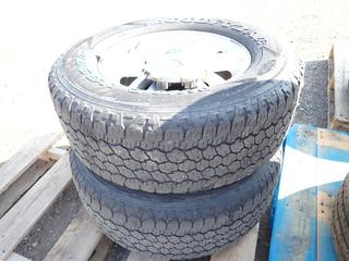 (2) Goodyear Wrangler Tires LT 275/65 R18 113/110S M+S w/ Ford 6 Bolt Pattern Rims.