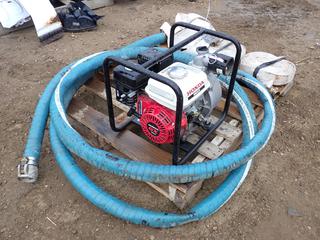 Honda 2 In. Trash Pump c/w Honda GX120 Engine, (3) 2 In. Discharge Hose And (1) Suction Hose