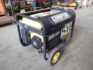 Champion Model 46556 Generator c/w 196CC Engine, 3000W, 3500 Peak Watts, Showing 113 Hrs. (P-2-1)