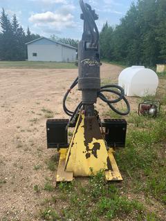 Digga 16ADS Hydraulic Anchor/Drill Drive Skid Steer Attachment C/w 3 IN Hex Drive , 2 7/8 IN Hex Drive Adapter, Storage Stand SN 3409 *Located Offsite Near Lac La Biche AB. For More Information Call Tony 780-935-2619*