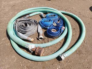 3 In. Suction Hose c/w (5) 3 In. Discharge Hoses *Note: Unknown Lengths*