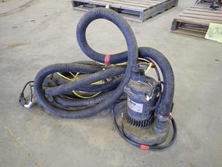 Simer Model 2943-01 115V Submersible Sump Pump c/w Hoses  (J-3-1)