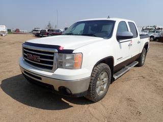 2013 GMC Sierra 1500 4X4 Crew Cab Pickup c/w 5.3L V8 Vortec, A/T And LT275/65 R18 Tires. Showing 158,233kms, 3167hrs. VIN 3GTP2VE75DG187457 *Note: Radio Cracked, Paint Chips, Power Steering Unresponsive In Low Idle*