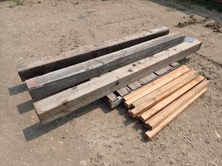 (3) Pieces Of 6 In. X 6 In. Timber c/w (12) Pieces Of  2 1/2 In. X 2 1/2 In. x 44 In. Wood