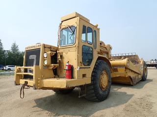 1977 Caterpillar 621B Motor Scraper c/w CAT 3406PC Engine, 8-Spd Powershift Transmission, Enclosed Cab, AC/Heater And 29.5-29 Tires. Showing 01269hrs. SN 45P1616 *Note: AC Compressor Replaced @1260hrs, 1260hrs Since Engine Rebuild* **Equipment From H&P Kosik Construction, For More Info Contact Richard @ 780-222-8309**