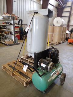 Speedaire Model 4B228E 20-Gal 135PSI 240V Single Phase Compressor c/w Delta 80-Gal 175PSI Tank, SN L7/10/2007 00415 *Note: Compressor Requires Parts*  (Z)