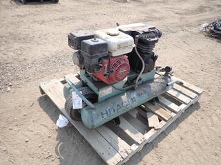 Hitachi Model EC25E 8-Gal Compressor c/w Honda GX160 5.5 Engine And Compressor Pump. SN 20021635 *Note: Pulls Over, Running Condition Unknown*