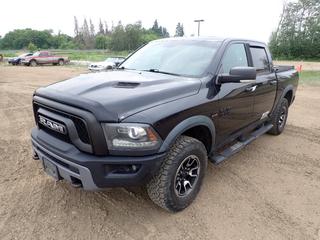 2016 Ram 1500 4X4 Crew Cab Pickup c/w Hemi 5.7L, A/T, Push Button Start, Sunroof, Diamondback Box Cover And LT285/70 R17 Tires. Showing 353,648kms. VIN 1C6RR7YT4GS331822 *Note: Windshield Cracked, Dent In Tailgate*