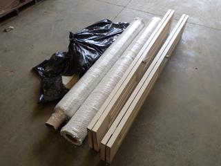 (2) Rolls Of Unused Carpet, Size Unknown, c/w Closet Door 78 1/2 In. X 23 3/4In. And Used Carpet  (S-4-2)