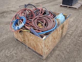 Qty Of Water Hose, 1/2 In. And 3/8 In. Air Hose, Hose Reel And Assorted Length Hose