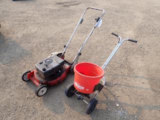 Quaker Lawn Crafter Seed Spreader, 70lb Capacity, C/W Toro Lawn Mower SN 9006355, 164CC Engine.