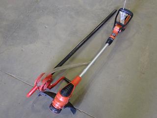 Black & Decker NST2118 18V Weed Trimmer w/ 18V Battery c/w Rotary Barrel Pump *Note: Running Condition Unknown, No Charger*  (R-2-1)