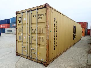 2010 40 Ft. 9ft 6in High Cube Storage Container. SN MEDU-8573260 *Note: Located Offsite @ 20412 118A Ave NW Winterburn, For More Info Contact Shazeeda @ 780-721-4178*