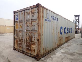 2008 40 Ft. 9ft 6In High Cube Storage Container. SN CBHU8829643 *Note: Hole In Floor, Located Offsite @ 20412 118A Ave NW Winterburn, For More Info Contact Shazeeda @ 780-721-4178*