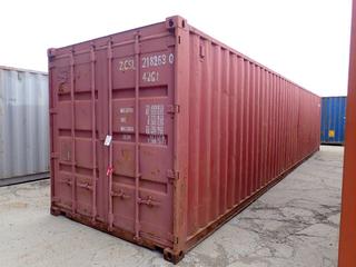 2004 40 Ft. Storage Container. SN ZCSU2182630 *Note: Located Offsite @ 20412 118A Ave NW Winterburn, For More Info Contact Shazeeda @ 780-721-4178*