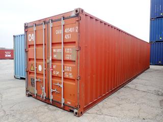 2007 40 Ft. Storage Container. SN CAIU4054012 *Note: Located Offsite @ 20412 118A Ave NW Winterburn, For More Info Contact Shazeeda @ 780-721-4178*