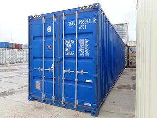 2020 40 Ft. 9ft 6in High Cube One Way Storage Container. SN SKIU9030889 *Note: Located Offsite @ 20412 118A Ave NW Winterburn, For More Info Contact Shazeeda @ 780-721-4178* *PL#1017*