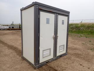 Portable Double Toilet Unit, 81 In. X 50 In. X 90 In *Note: Right Door Knob Broken*